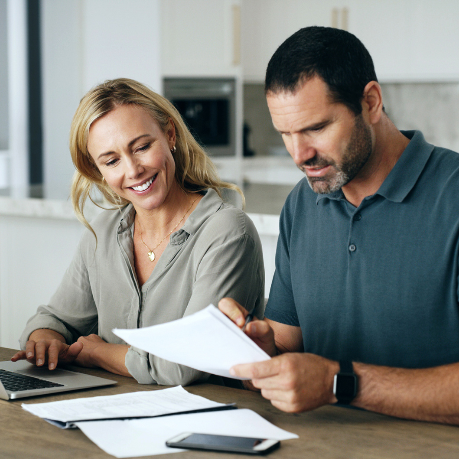couple reviewing retirement plan